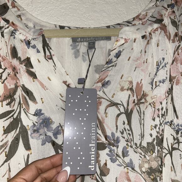 Daniel Rainn Floral Women Woven Long Sleeve Blouse Size 2X NWT $80 - Picture 5 of 6